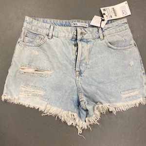 Zara 100% cotton denim shorts 8